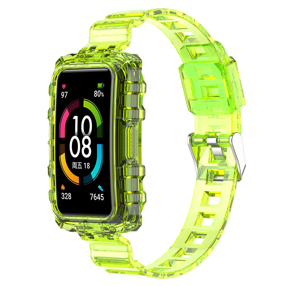 For Huawei Band 7 Band 6 Honor Band 6 Replacement Transparent TPU Watch Strap Wrist Band with Watch Case For Huawei Band 7 Band 6 Honor Band 6 Replacement Transparent TPU Watch Strap Wrist Band with Watch Case